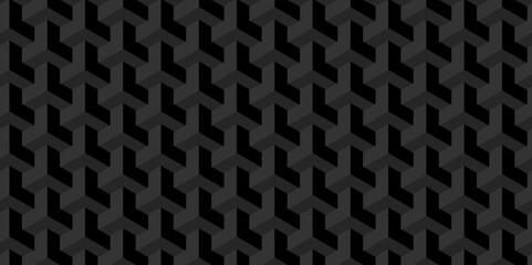 Abstract cubes geometric tile and mosaic wall or grid backdrop hexagon technology wallpaper background. Black and gray geometric block cube structure backdrop grid triangle texture vintage design.