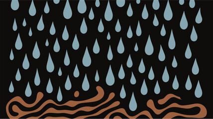 Rain background icon illustration design. Watercolor rainy pattern. Eps 10. Rain Water Drops background Seamless vector EPS 10 pattern. Abstract seamless pattern.