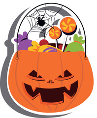 illustration of pumpkin fruit to celebrate Halloween