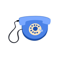 hotline telephone retro cartoon vector illustration