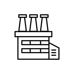 Factory building outline icons, minimalist vector illustration ,simple transparent graphic element .Isolated on white background
