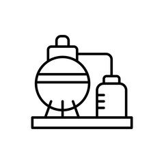 Factory building outline icons, minimalist vector illustration ,simple transparent graphic element .Isolated on white background