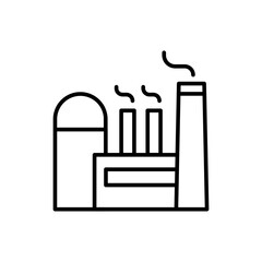 Factory building outline icons, minimalist vector illustration ,simple transparent graphic element .Isolated on white background