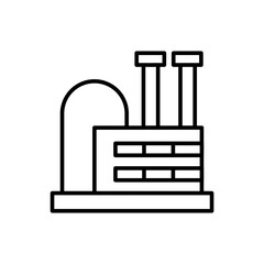 Factory building outline icons, minimalist vector illustration ,simple transparent graphic element .Isolated on white background