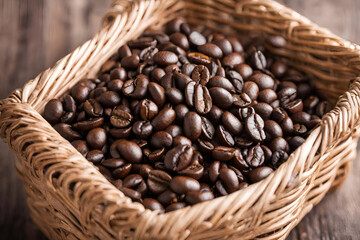 coffee beans in a basket