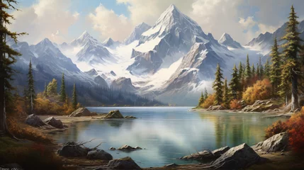  A painting of a mountain landscape © Cybonad