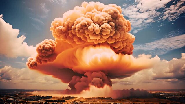 explosion of atomic bomb.generative ai