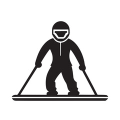 Skier player silhouette