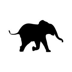 Shadow of a baby elephant Vector illustration of a big elephant