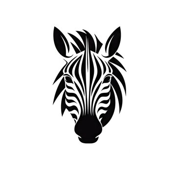 Zebra Head Icon, Africa Symbol, Zoo Logo, Minimal