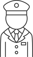 線画駅関連アイコンイラスト　駅員
