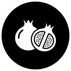 Pomegranate Vector Icon Design Illustration