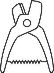 線画駅関連アイコンイラスト　切符切り