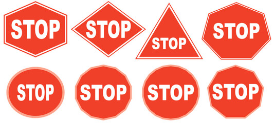 Stop sign icon. Red stop vector illustration.