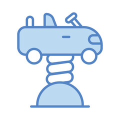 Spring Swing Car Icon vector. Stock illustration.