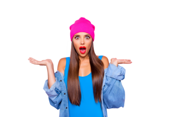 I didn't know this news! What are you talking about? Close up studio photo portrait of attractive woman with open mouth making crazy astonished emotion expression isolated bright background