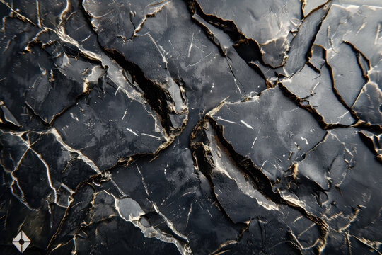 Black Marble Texture With Gold Accents © reddish