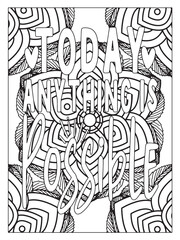 Fototapeta na wymiar Abstract background flower pattern in black and whiteflower coloring pages and Motivational quotes coloring page with mandala background.