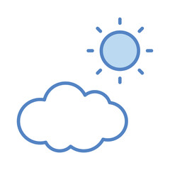 Cloud And Sun Icon vector. Stock illustration.