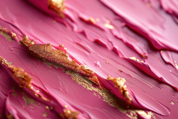 Close-up of Pink and Gold Paint