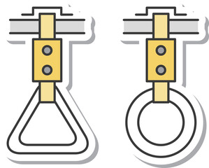 ステッカー駅関連アイコンイラスト　手すり