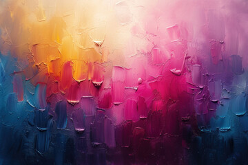 Abstract Painting of Rainbow Colored Background