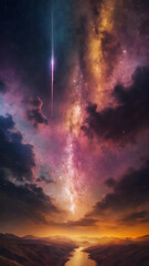 Fototapeta premium Mountain Sunrise Time-Lapse with Dramatic Clouds