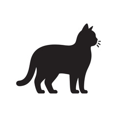 Minimallist Cat Silhouette in striking and elegent design-Minimalist vector cat silhouette
