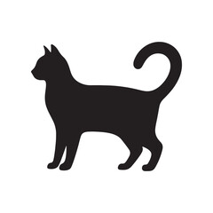 Minimallist Cat Silhouette in striking and elegent design-Minimalist vector cat silhouette