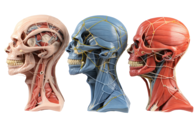 Three Different Types of Human Head and Neck. The photo features three distinct types of human head and neck, depicting the diversity and variety within the human population.