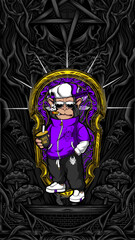 awesome cool monkey illustration for your print project