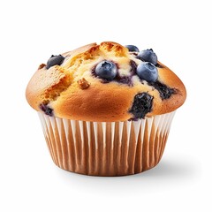 blueberry muffin isolated on white background