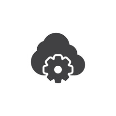 Cloud with gear vector icon