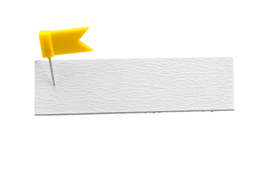 Blank note and thumbtack with copy space. Cute out.