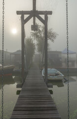 morning on the pier in the fog