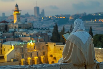 A person sits on a ledge, engrossed in reading a book.