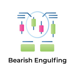 Creatively designed unique stock market related icon, Bearish Engulfing vector design