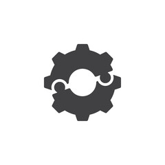 Gear puzzle pieces vector icon
