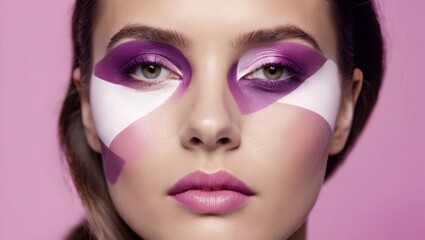 women day concept with women face portrait illustration creative post pink purple and white color palette
