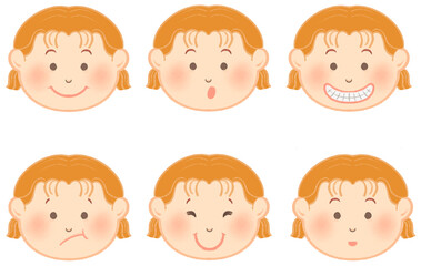 set of children faces