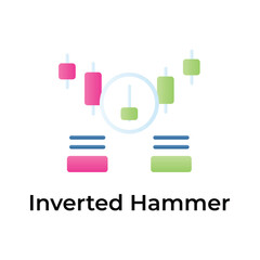 Inverted hammer icon in modern style, trading related vector