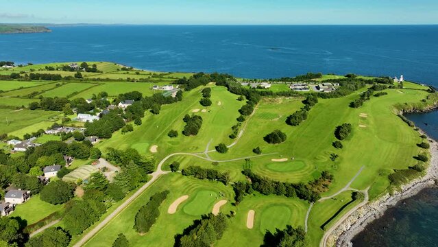 Cinematic of Beautiful Luxurious Lifestyle Costal Golf Course near Ocean