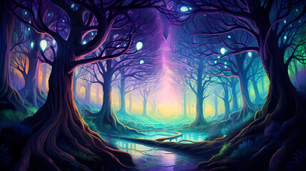 fantasy psychedelic forest