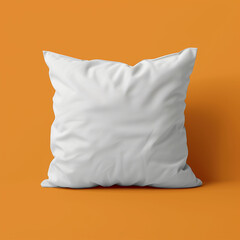 mockup orange pillow isolated on white background. Made with generative ai	