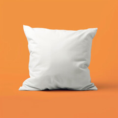mockup orange pillow isolated on white background. Made with generative ai	