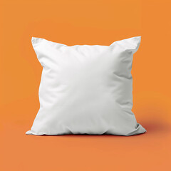 mockup orange pillow isolated on white background. Made with generative ai	