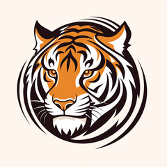tiger logo, icon, vector graphic, on white background.