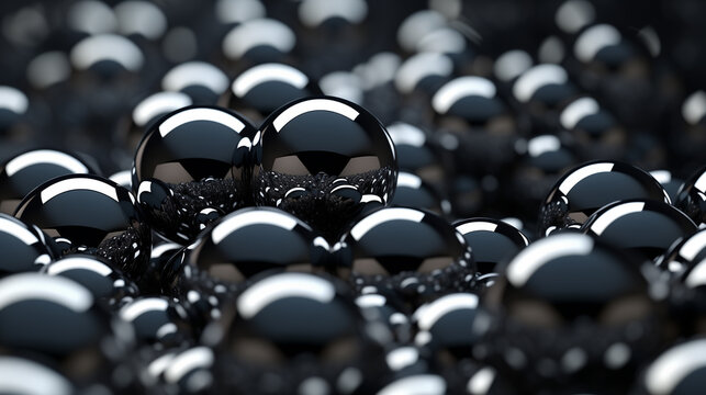 abstract background, shiny metal balls or spheres 3d wallpaper, backdrop for business presentation