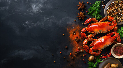 Cooked crabs - obrazy, fototapety, plakaty