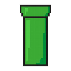 Pixel green pipes for video game on white background. Vector illustration